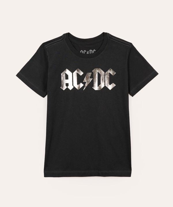 camiseta de algodão infantil acdc cinza 12