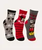 kit de 3 pares de meias cano médio mickey mouse multicor 22-25