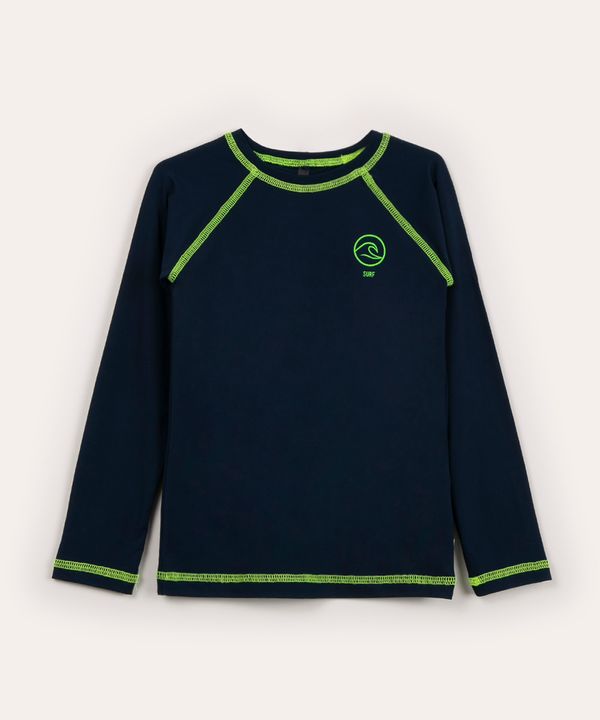 blusa de praia infantil manga longa com proteção uv50+ azul 16