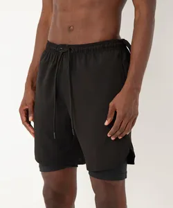 short com bermuda de compressão esportivo preto M