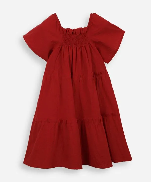 vestido infantil marias e manga babado vermelho 6