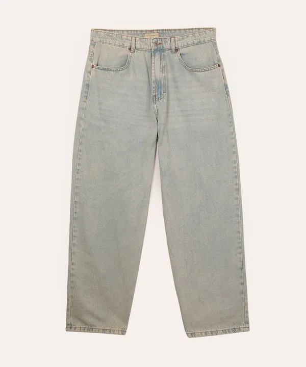 calça skater jeans juvenil com bolsos azul 16