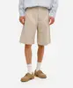 bermuda baggy masculina de alfaiataria com pregas bege 42