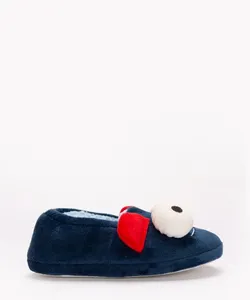 pantufa infantil de pelúcia monstro azul marinho 29-30