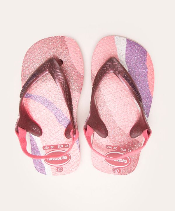 chinelo infantil palette glitter com elástico havaianas rosa 23-24