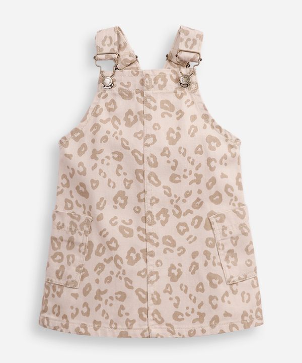 salopete de sarja infantil animal print bege 3