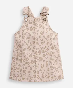 salopete de sarja infantil animal print bege 5