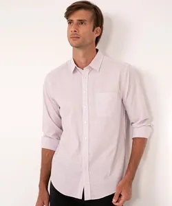 camisa comfort xadrez manga longa vinho G
