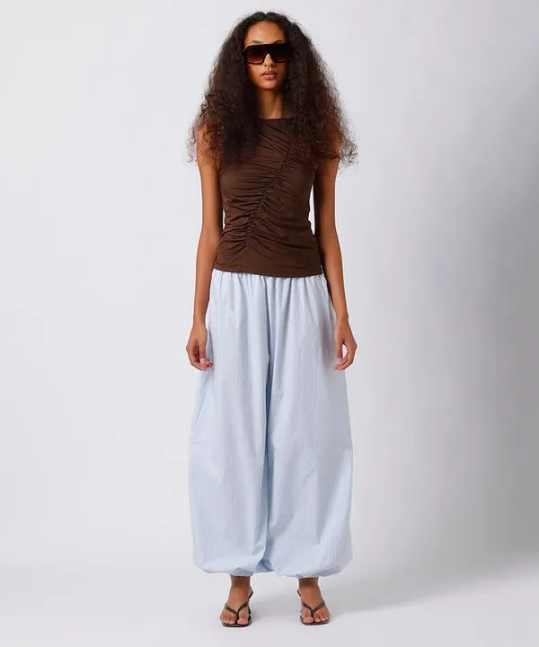 calça aladim feminina de algodão listrada mindset azul PP