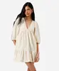 vestido curto feminino de laise com recorte off white M