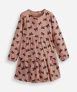 vestido infantil manga longa lacinho rosa 8