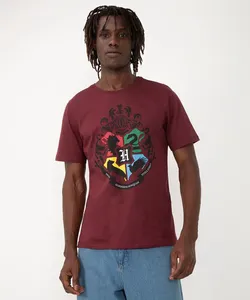 camiseta de algodão harry potter manga curta - VINHO G