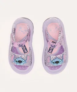 sandália infantil grendene com led stitch lilás 20-21