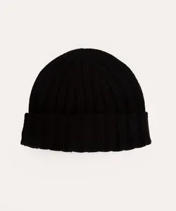 gorro de tricot canelado preto UNICO
