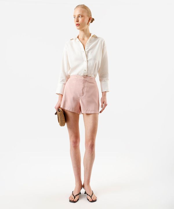 short curto feminino de alfaiataria rosa 36