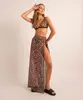 saída de praia saia longa estampada animal print onça além dos mares alter do chão grazzi massafera preta PP