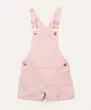 jardineira jeans infantil borboletinhas com bolsos rosa claro 6