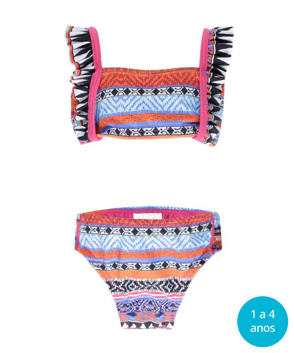 Biquíni Estampado Étnico Cia. Marítima Azul 1