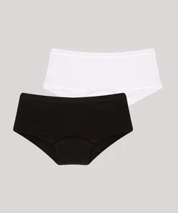 kit de 2 calcinhas boxer infantil multicor 2