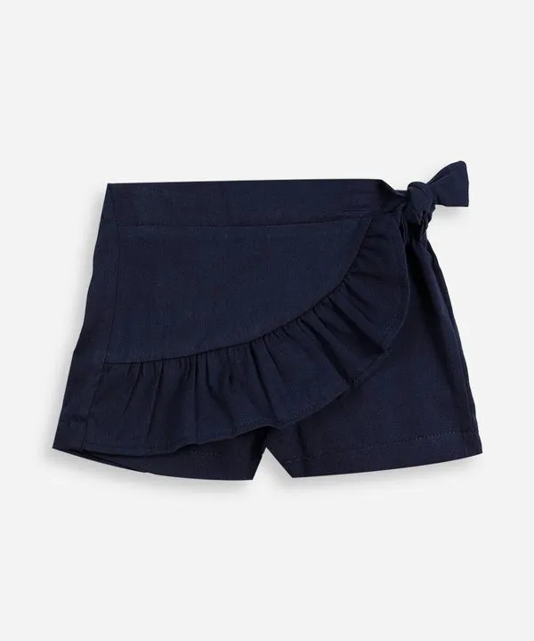 short saia infantil com babado azul 4