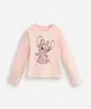 blusa de algodão infantil manga longa com glitter angel rosa 2