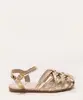 sandália infantil metalizada molekinha dourado 25