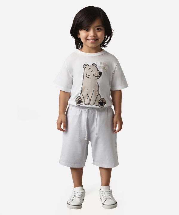 bermuda infantil com bolsos texturizada branca 12