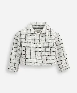 casaco de tweed infantil com corações cinza 1