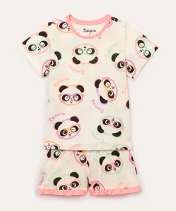 pijama infantil de algodão luluca off white 6
