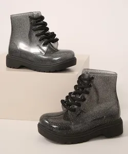Coturno Infantil Luelua com Glitter Preto 27-28