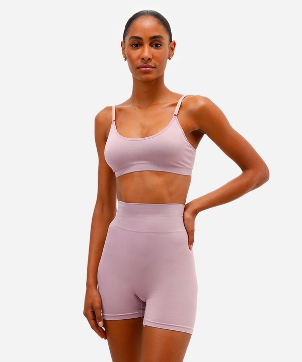 bermuda feminina sem costura lilás P
