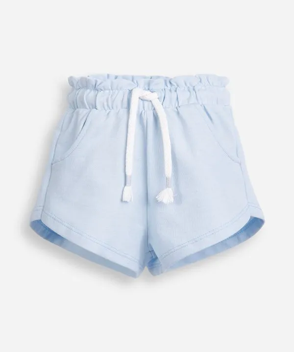 short infantil de moletom sem felpa cós elástico azul 2