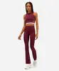 calça legging flare feminina esportiva vinho M