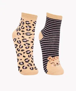kit de 2 pares de meias infantis cano médio com brilho multicor 34-37