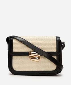 bolsa shoulder bag feminina texturizada preta UNICO