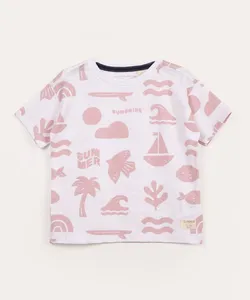camiseta infantil de algodão sun branco 3