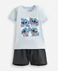 conjunto infantil manga curta stitch azul 2