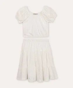 conjunto infantil de laise off white 8