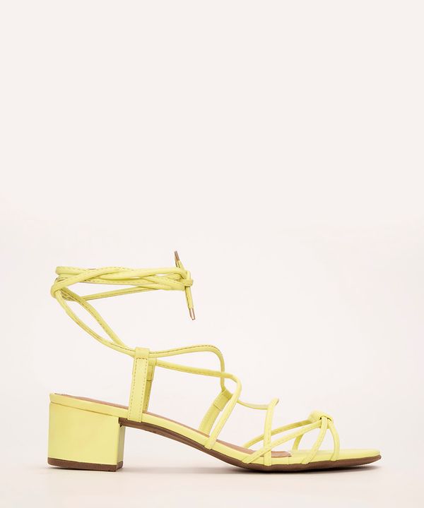 sandália lace up salto baixo oneself verde 39