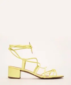 sandália lace up salto baixo oneself verde 38