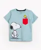 camiseta infantil snoopy manga curta azul claro 4