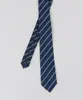 Gravata Masculina Listrada em Jacquard Azul Marinho Único