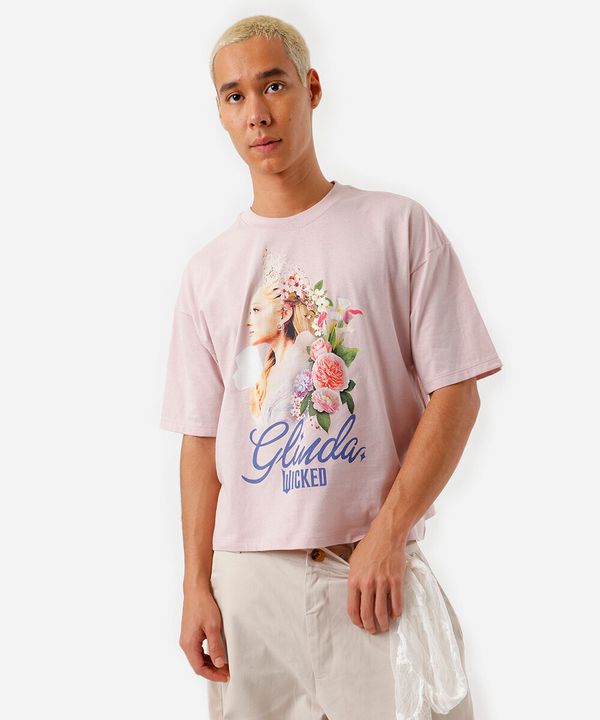 camiseta masculina manga curta glinda rosa PP