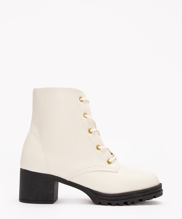bota infantil salto baixo molequinha off white 29