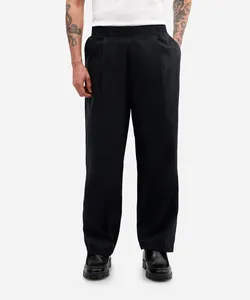 calça wide leg masculina de algodão cós elástico preta P