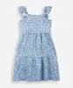 vestido infantil floral texturizado azul 10