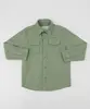 Camisa de Sarja Infantil Estampada Com Bolsos Verde Claro 8