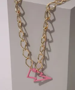 Colar Feminino com Raio Mosquetão Dourado Único