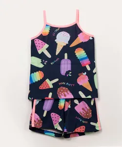 pijama infantil sorvetes azul marinho 8