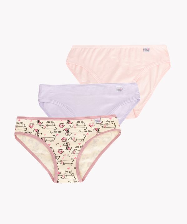kit de 3 calcinhas infantil miss delírio multicor M